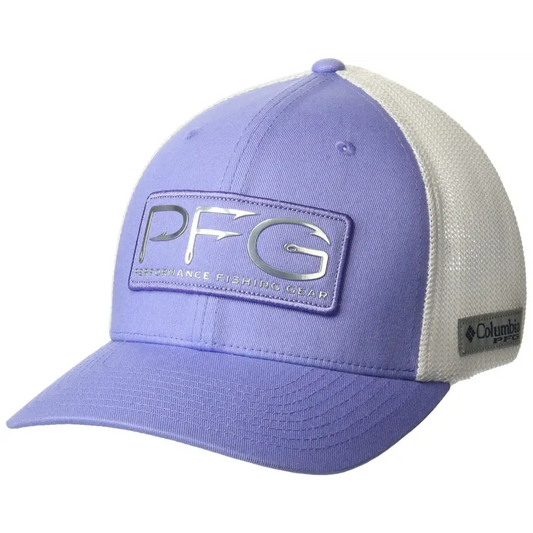 Columbia Unisex PFG Hooks Mesh Ball Cap - High Violet Sea/Silver Large/X-Large - Violet Sea/Silver / Large-X-Large