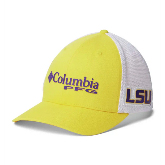 Columbia Unisex PFG Mesh Ball Cap Small/Medium LSU - Yellow S/M - LSU Tigers / Lsu - Collegiate Yellow / One Size
