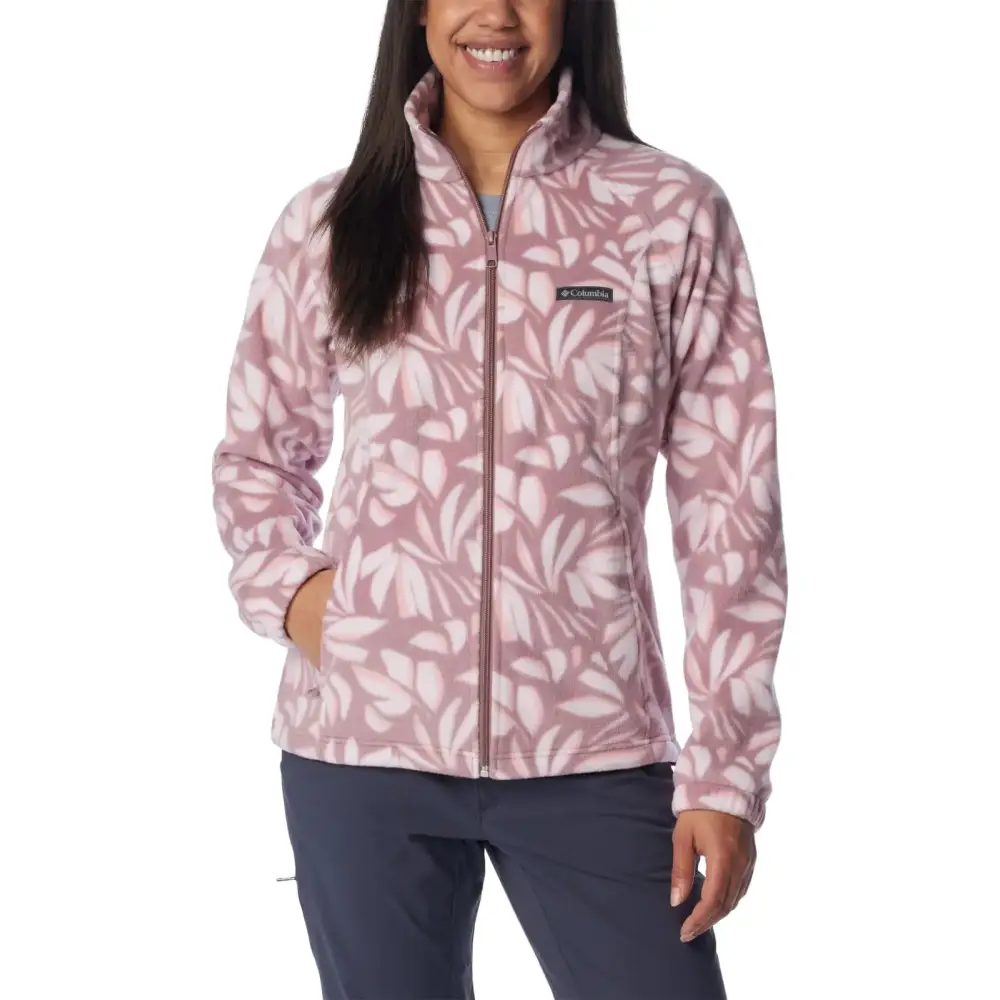 Columbia Womens Benton Springs Printed Full Zip Fig Areca X-Large - Fig Areca / X-Large