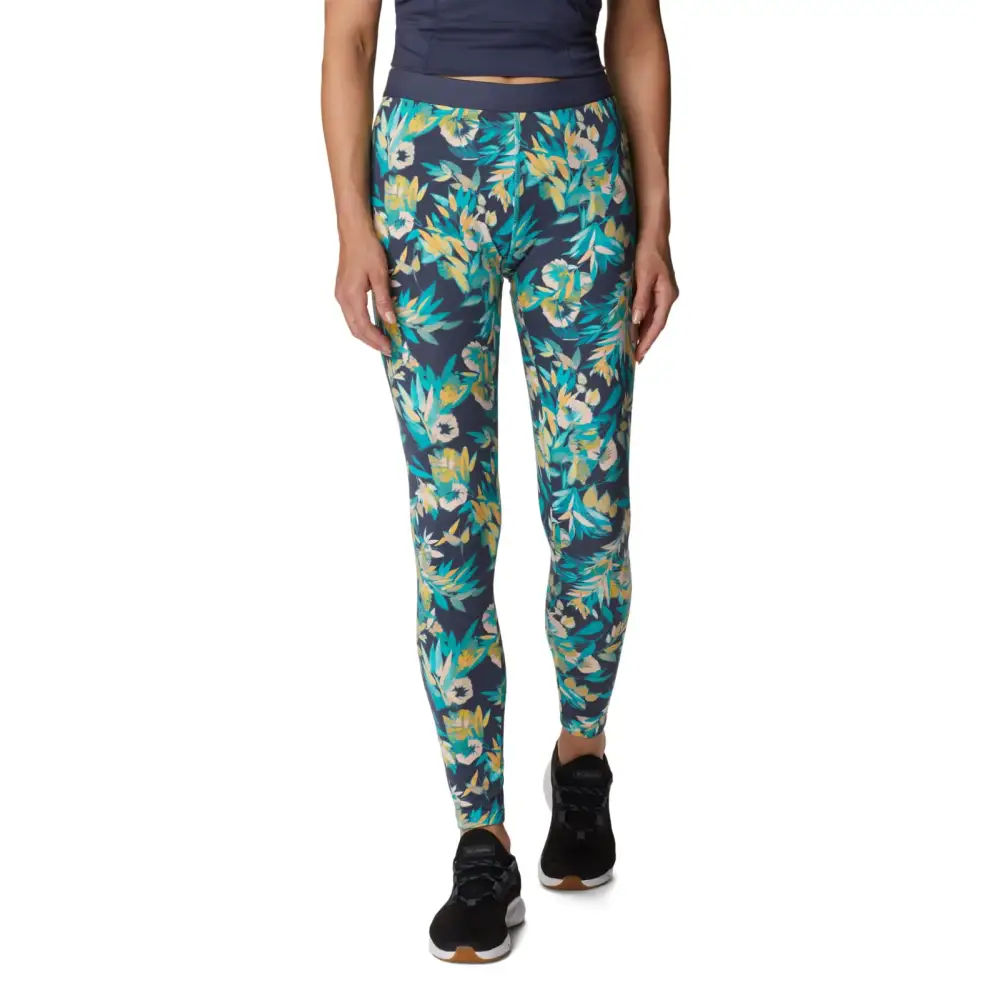 Columbia Womens Hike Legging Bright Aqua/Wisterian/White Logo Large - Bright Aqua/Wisterian/White Logo / Large