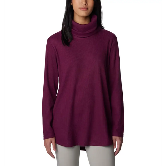 Columbia Womens Holly Hideaway Waffle Cowl Neck Pullover Marionberry Large - Marionberry / Large