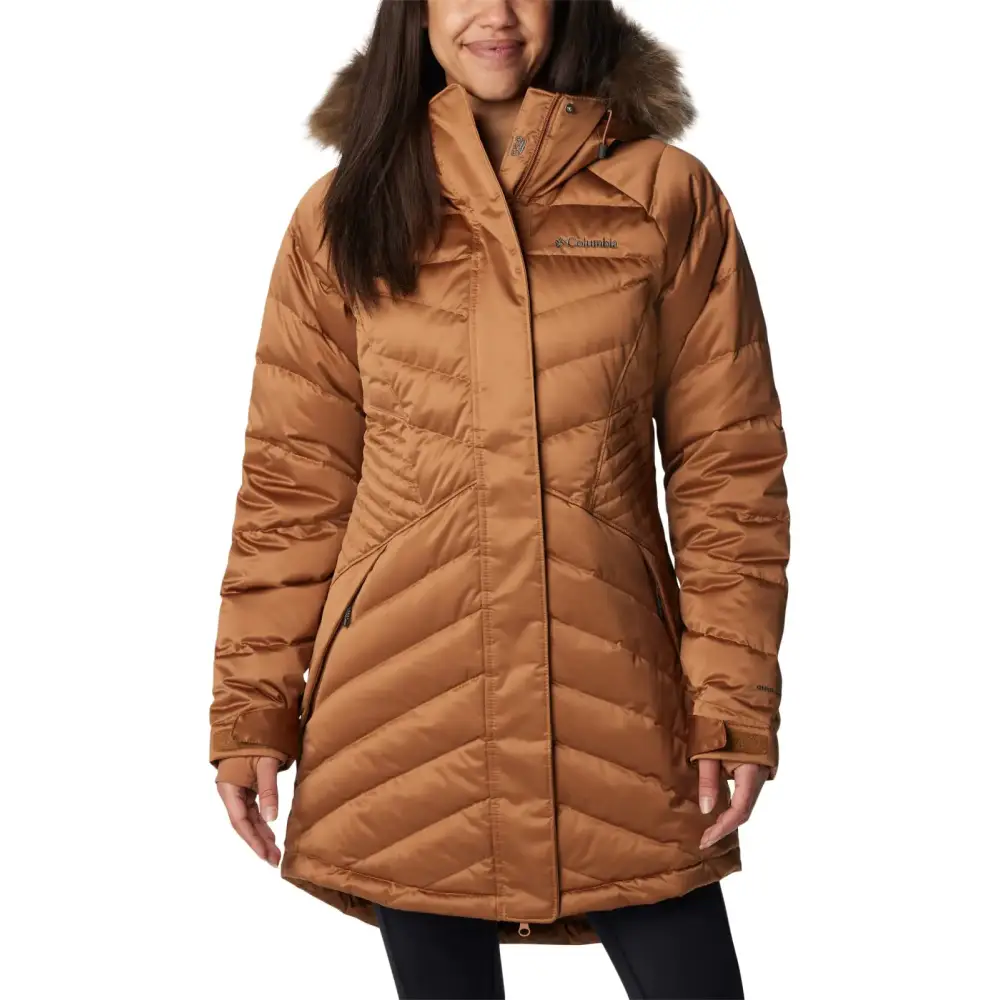 Columbia Womens Lay D Down III Mid Jacket Camel Brown Satin Small - Camel Brown Satin / Small