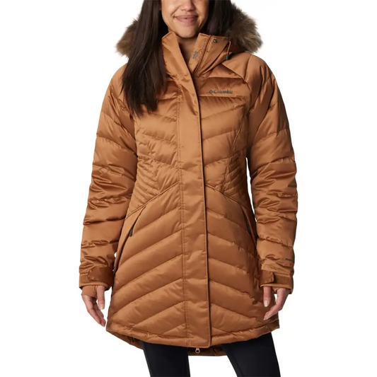 Columbia Womens Lay D Down III Mid Jacket Camel Brown Satin Small - Camel Brown Satin / Small
