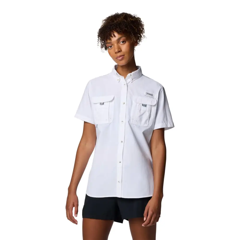 Columbia Womens PFG Bahama II Short Sleeve Fishing Shirt White X-Large - White / X-Large
