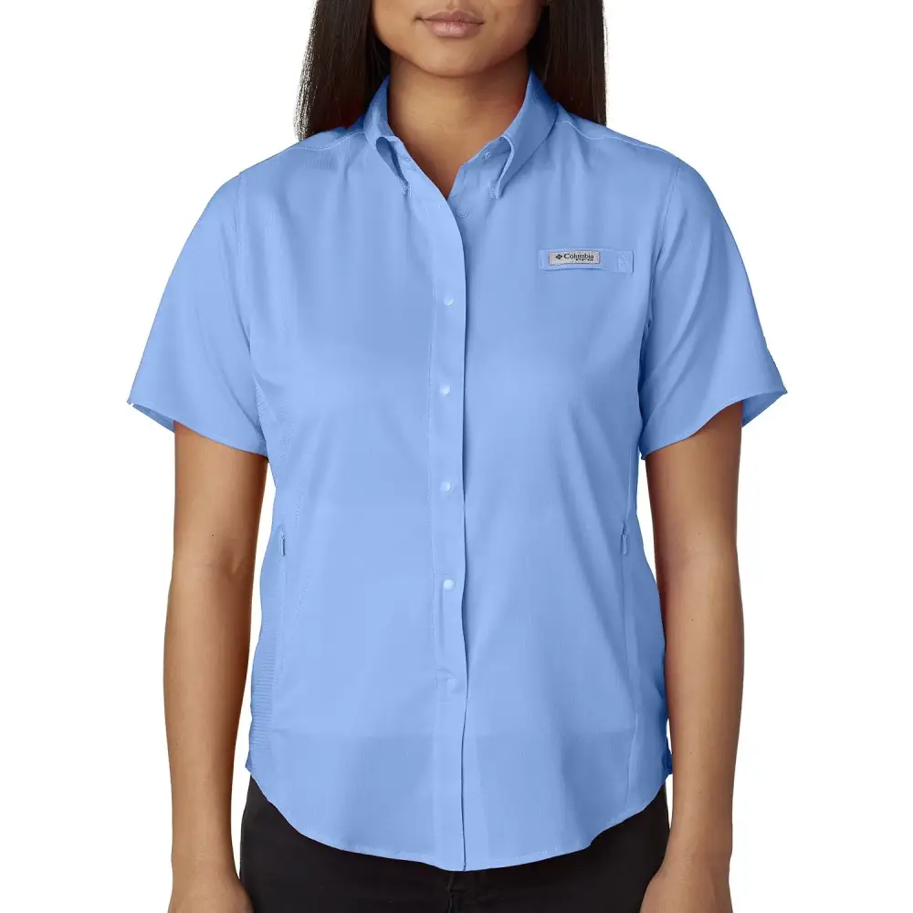 Columbia Womens PFG Tamiami II UPF 40 Short Sleeve Fishing Shirt White Cap X-Large - White Cap / X-Large