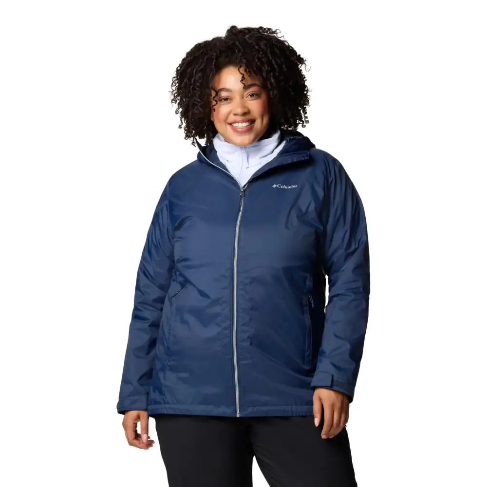Columbia Womens Switchback II Lined Long Rain Jacket Collegiate Navy 1X - Collegiate Navy / 1X