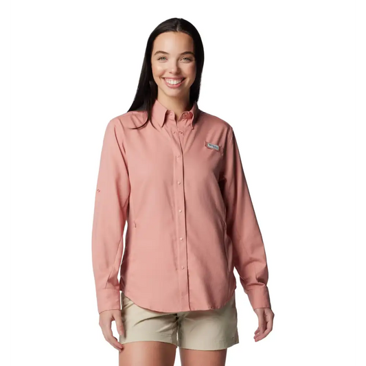 Columbia Womens Tamiami II Long Sleeve Shirt Sandalwood Pink XX-Large - Sandalwood Pink / XX-Large