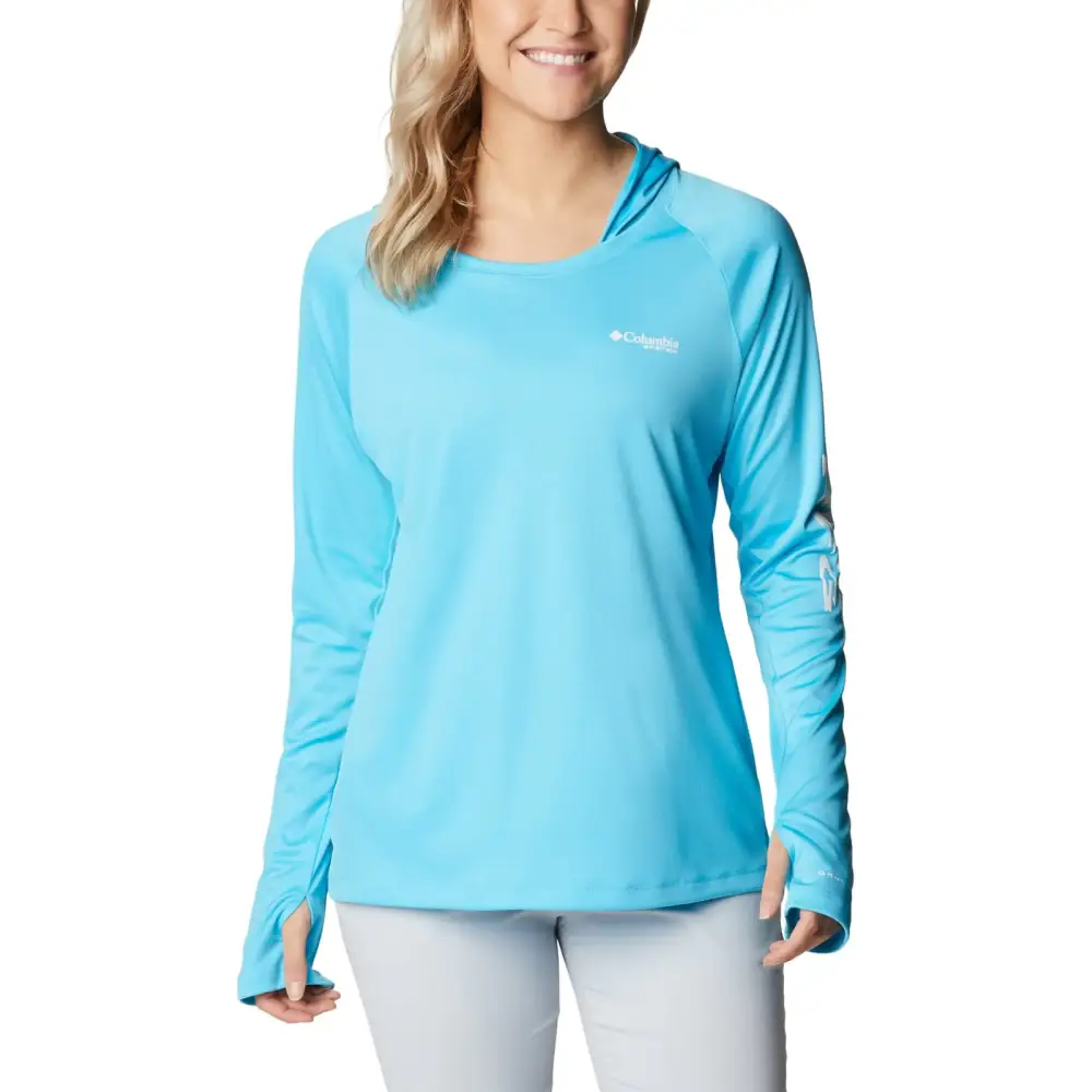 Columbia Womens Tidal Tee Hoodie Atoll/White Logo XX-Large - Atoll/White Logo / XX-Large