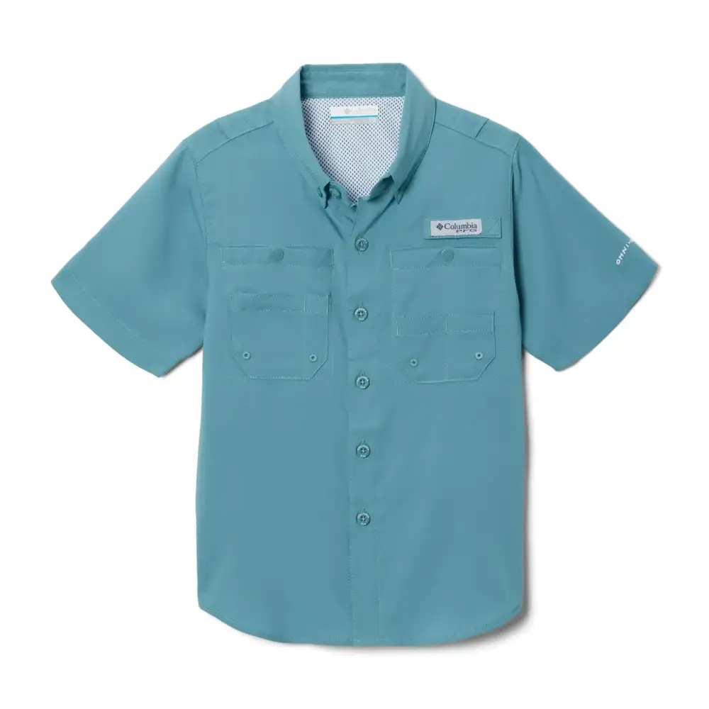 Columbia Youth Boys Tamiami Short Sleeve Shirt Tranquil Teal Large - Tranquil Teal / Large
