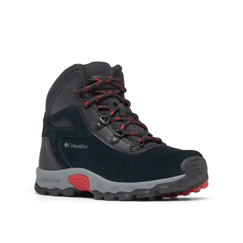 Columbia Youth Unisex Newton Ridge Amped Black/Mountain Red 4 - Black, Mountain Red / 4 Big Kid