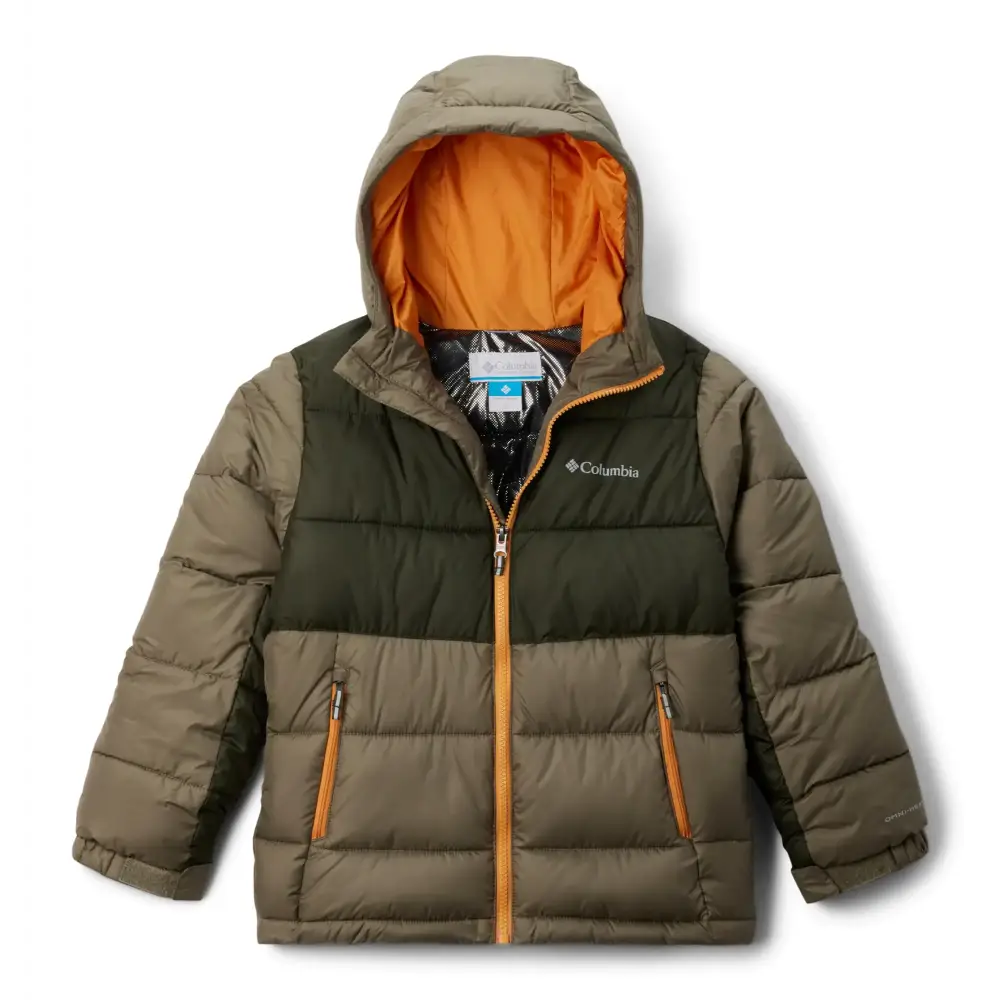 Columbia Youth Unisex Pike Lake II Hooded Jacket Stone Green/Greenscape Small - Stone Green/Greenscape / Small