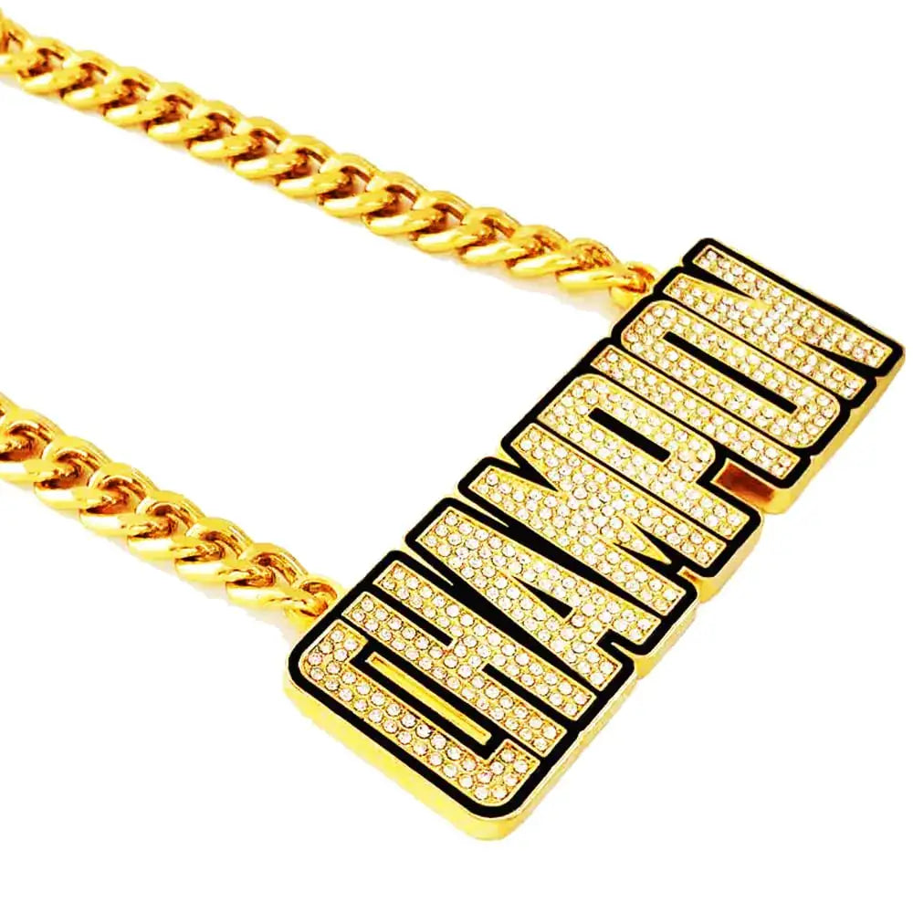 Contestor Champion Chain Medal Necklace，Champ Award Winner Prize Trophy Award Pendant for Team Fantasy Football Soccer