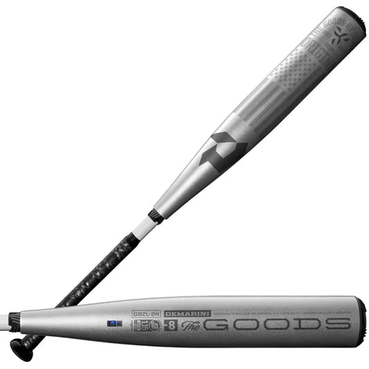 DeMarini 2024 The Goods (-8) 2 ¾” USSSA Baseball Bat - 30’’/22 oz Silver/Black - Silver/Black / 30’’ 22 oz