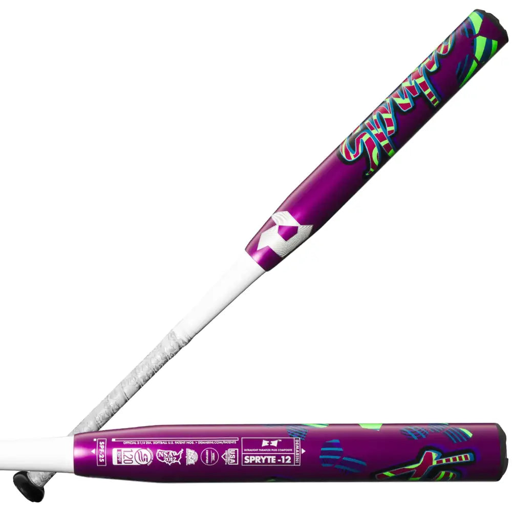 DeMarini 2025 Spryte (-12) Fastpitch Softball Bat - 31’’/19 oz - Purple/Green / 31’’/19 oz