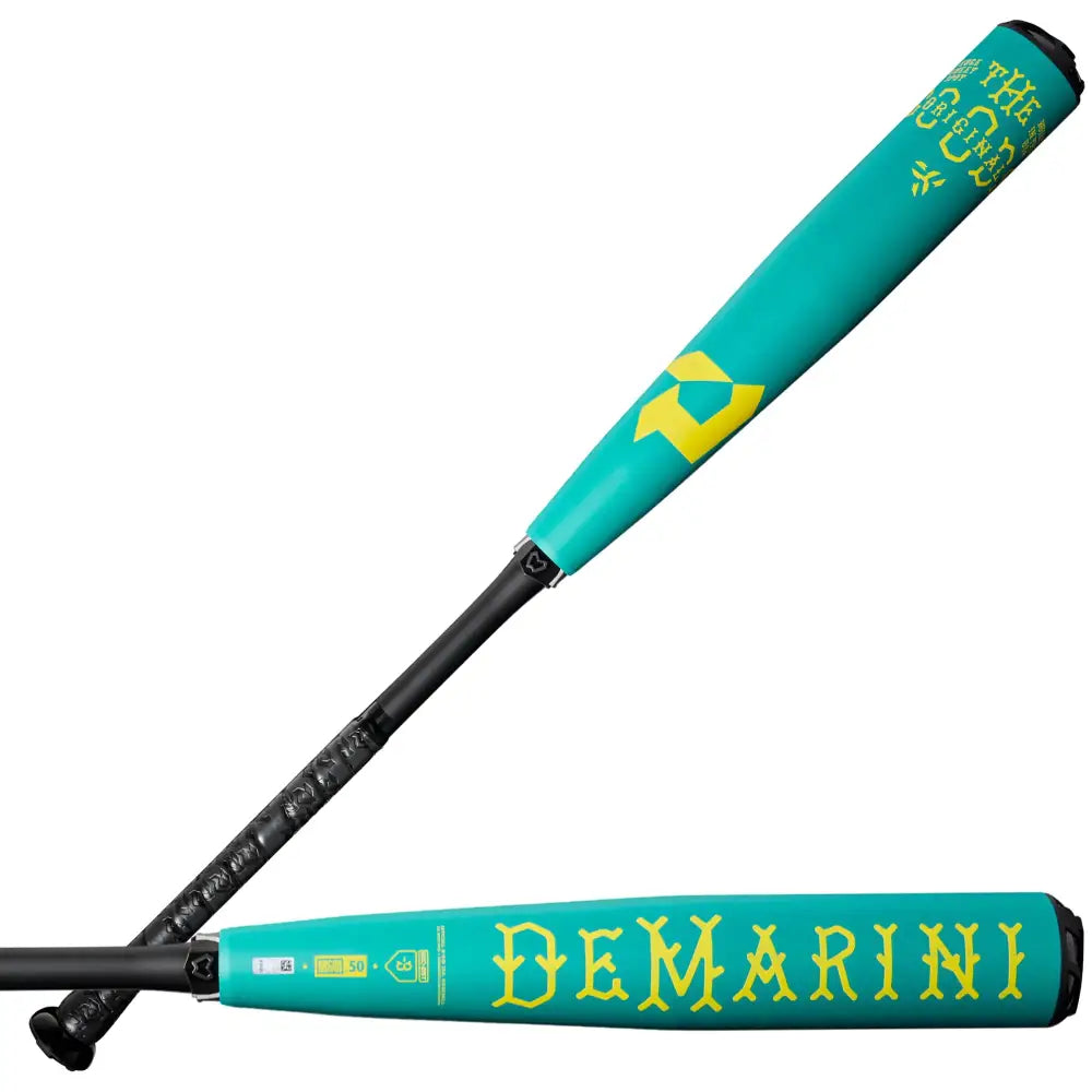 DeMarini 2025 The Goods™ (-3) BBCOR Baseball Bat - Teal 33’’/30 oz - Teal/Neon Yellow / 33’’/30 oz