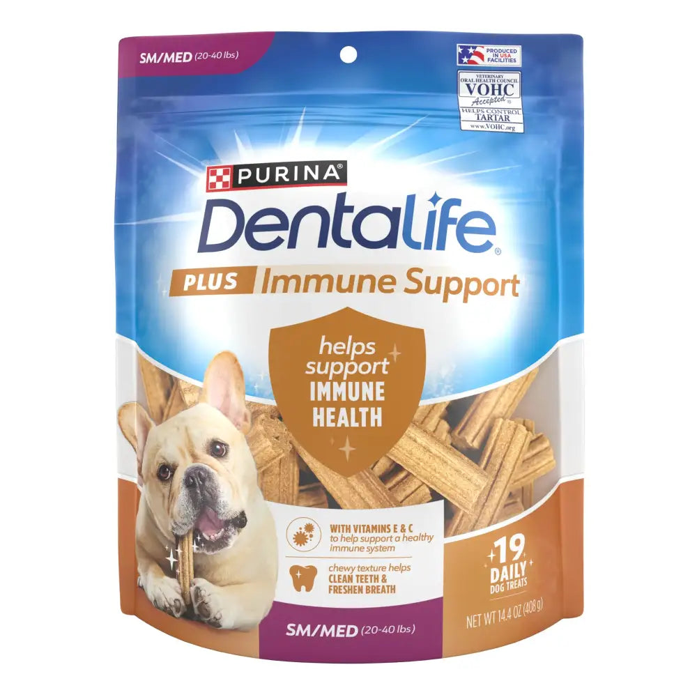 Dentalife Purina Plus Immune Support Chicken Apple and Blueberry Flavor Small/Medium Dog Dental Chews MP - 19 ct. Pouch