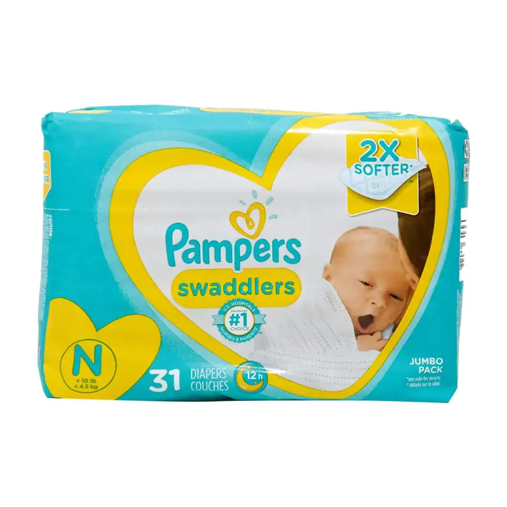 Diapers Newborn/Size 1 (8-14 lb) 31 Count - Pampers Swaddlers Disposable Baby Diapers Jumbo Pack - 31 / Newborn (31