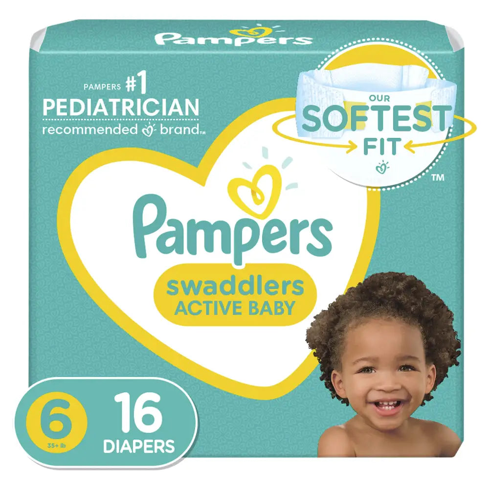 Diapers Size 6 16 Count - Pampers Swaddlers Disposable Baby Diapers Jumbo Pack (Packaging May Vary) - n/a