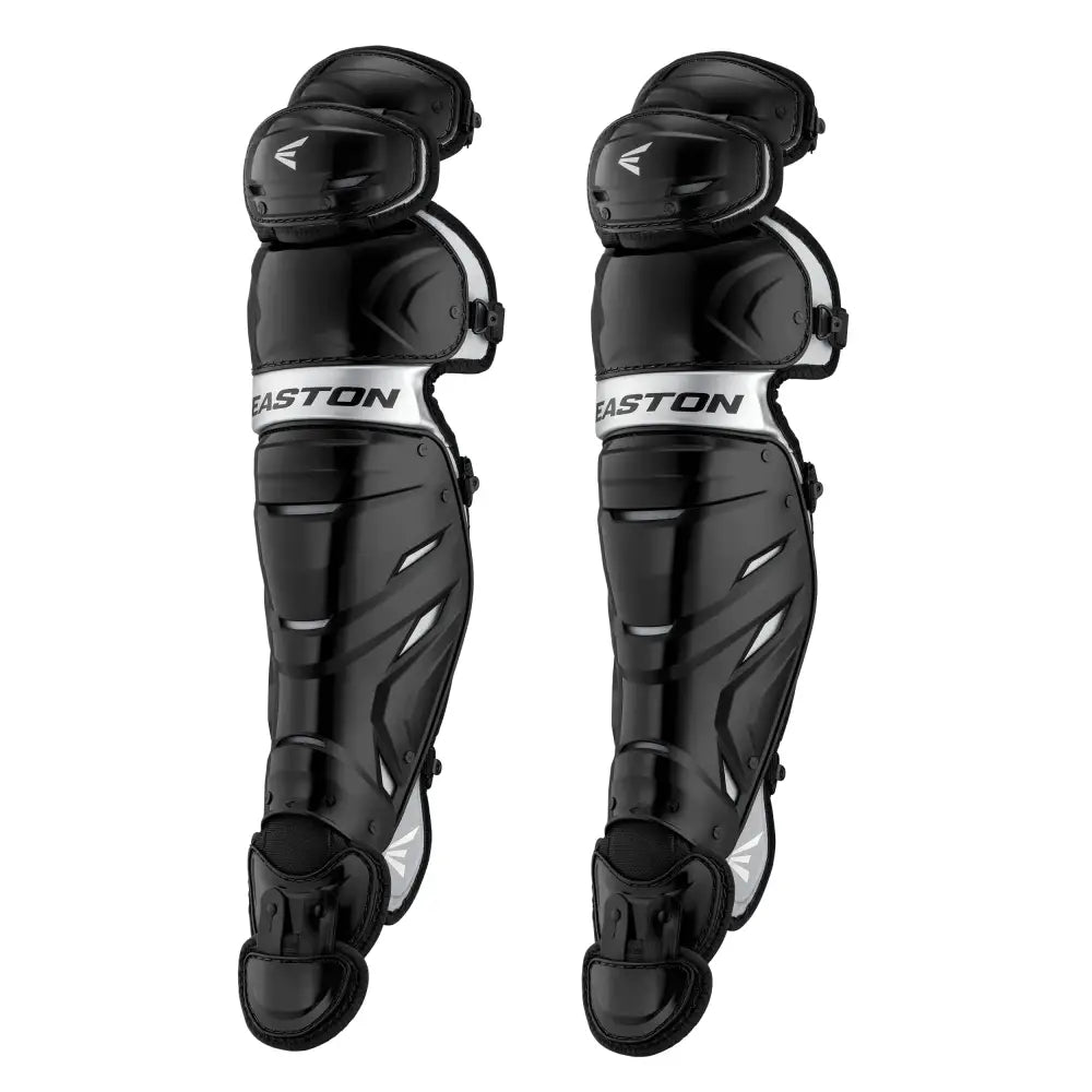 Easton | ELITE X Catchers Leg Guards | Adult | BLACK - Black / Adult | Ages 15 & Up