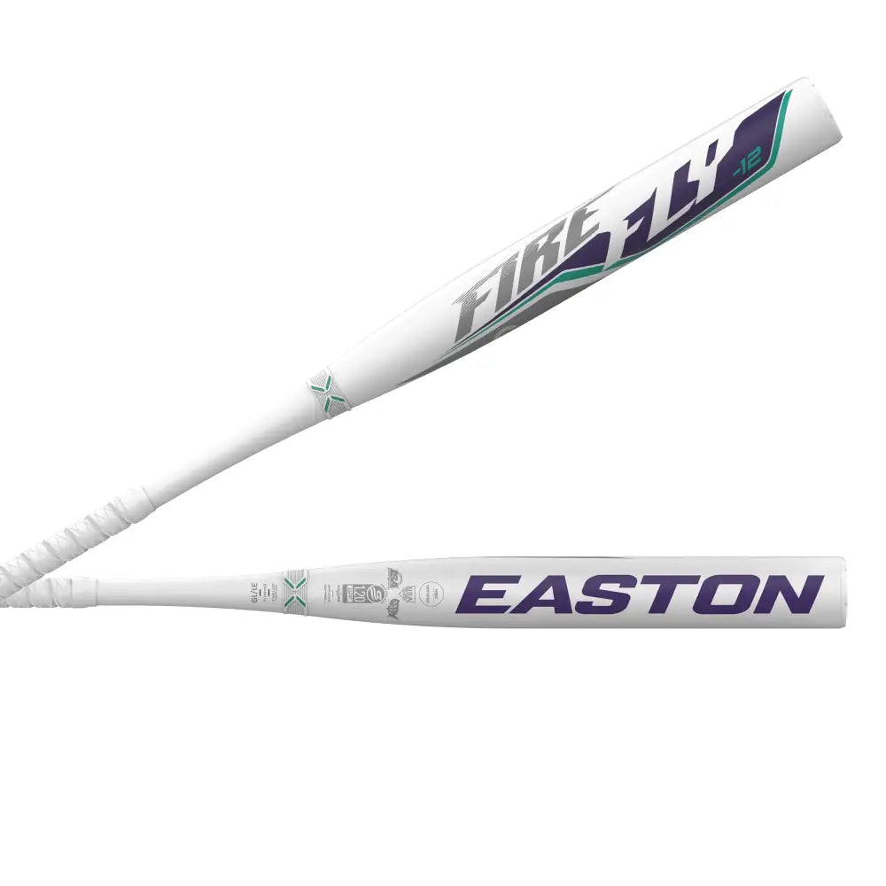 Easton | FIREFLY Fastpitch Softball Bat | -12 | 28’’ - White/Purple / 28 Inch