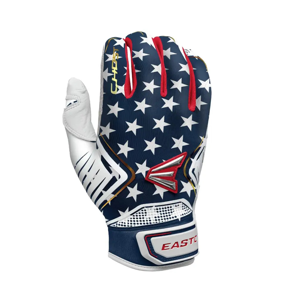 Easton | GHOST Fastpitch Softball Batting Gloves | Adult Small | Stars & Stripes - Stars & Stripes / Small