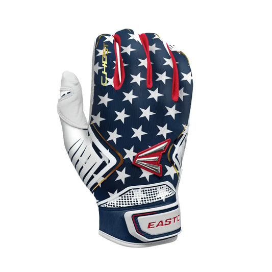 Easton | GHOST Fastpitch Softball Batting Gloves | Adult Small | Stars & Stripes - Stars & Stripes / Small