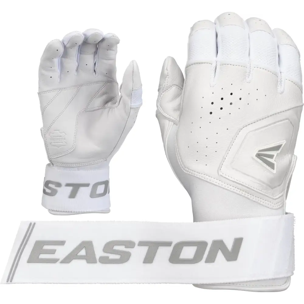 Easton | MAV PRO LOCKED IN Baseball Batting Gloves | White/White | Adult XX-Large - White/White / Adult XX-Large