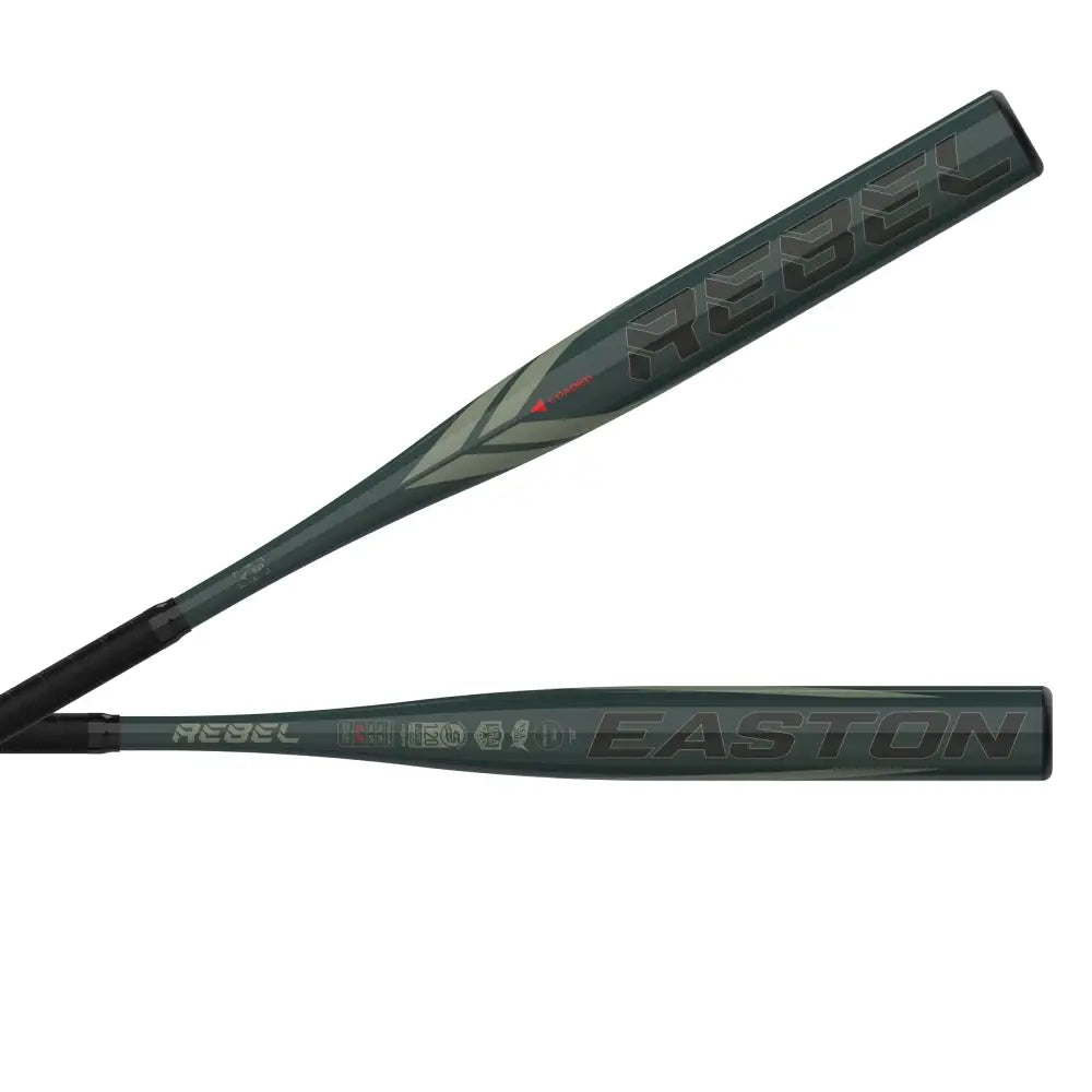 Easton | REBEL Slowpitch Softball Bat | All-Association | Loaded | 12’’ Barrel | 33’’x26 oz. - Grey/Black / 33’’ / 26