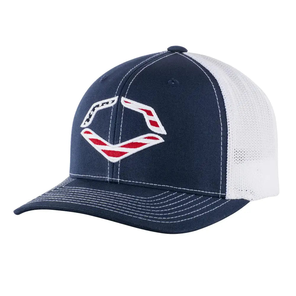 EvoShield unisex adult Evoshield usa logo flexfit trucker hat Navy/White Small-Medium US - Usa / Navy/White