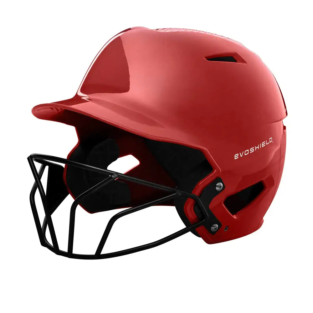 EvoShield XVT™ Luxe Fitted Batting Helmet with Softball Facemask - Scarlet X-Large - Scarlet / X-Large