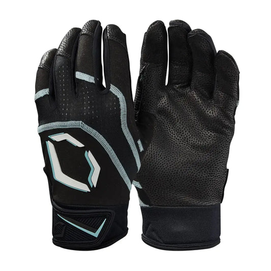EvoShield Youth Khaos Batting Gloves - Black Small - Black / Small