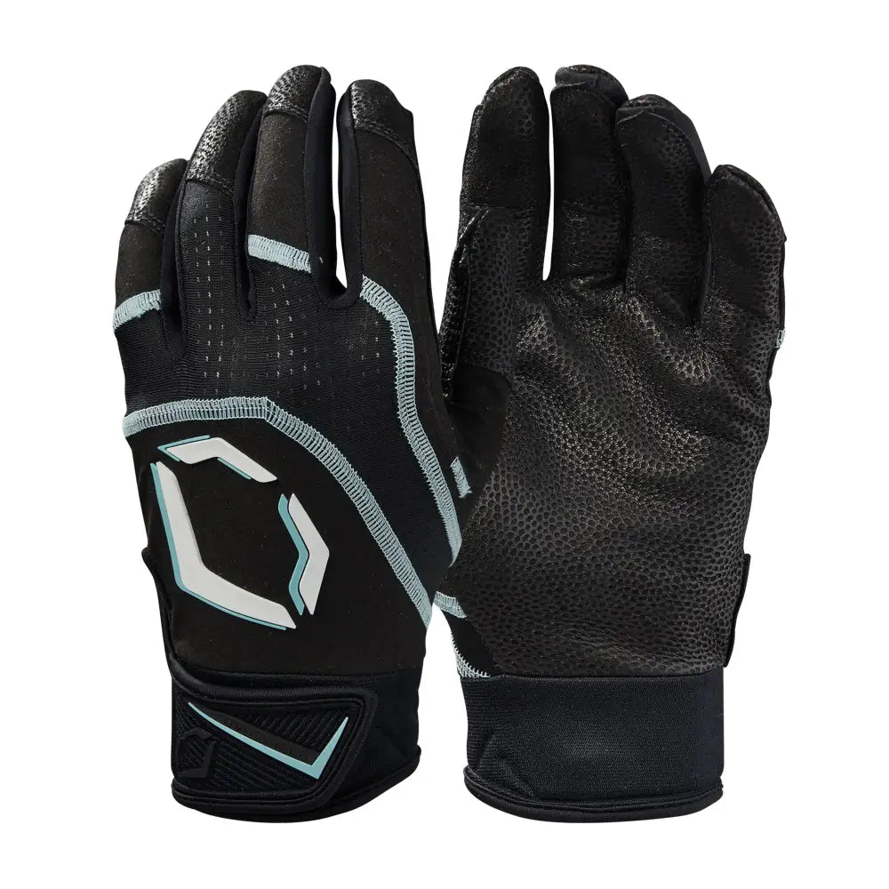 EvoShield Youth Khaos Batting Gloves - Black Small - Black / Small