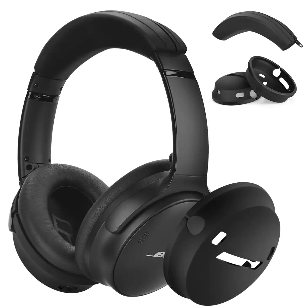 Filoto Case for Bose QuietComfort 45 Silicone Cover for Bose qc45 Soft Protective Accessories Cases Black - Black