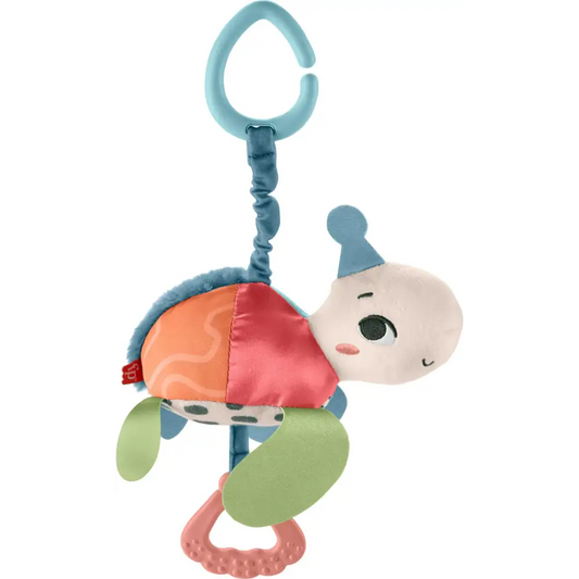 Fisher-Price Baby Stroller Toy Planet Friends Sea Me Bounce Turtle Plush with Teether Motion & Sounds for Newborns Ages