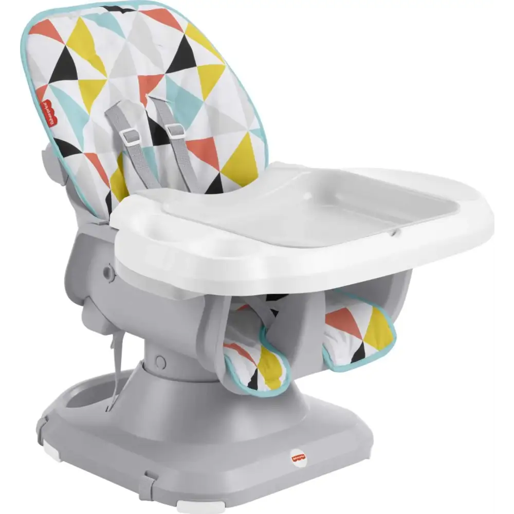 Fisher-Price Baby to Toddler High Chair SpaceSaver Portable Dining Seat & Booster with Washable Deep Tray & Liner