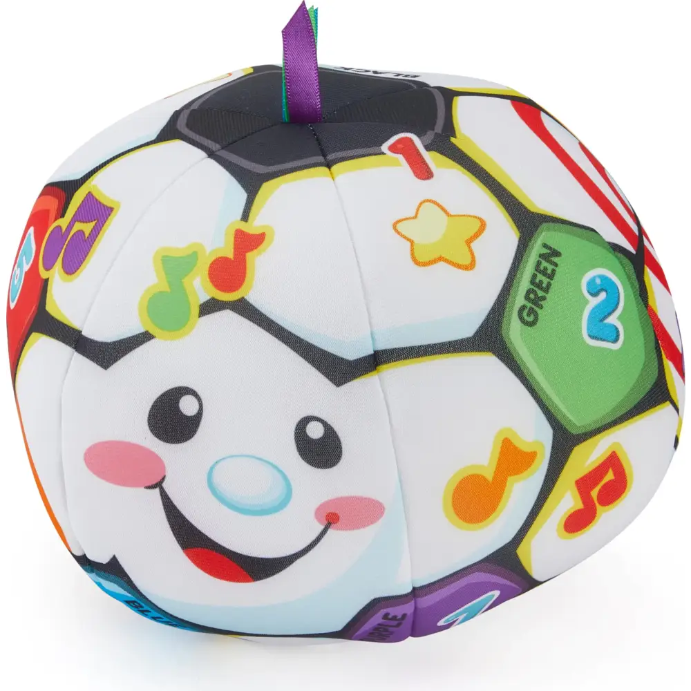 Fisher-Price Baby to Toddler Toy Laugh & Learn Singin’ Soccer Ball Musical Plush with Educational Phrases for Infants