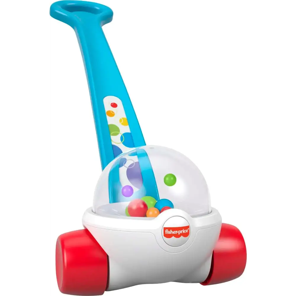 Fisher-Price Baby & Toddler Toy Corn Popper Blue Push-Along with Ball-Popping Action for Infants Ages 1+ Years 2-Piece