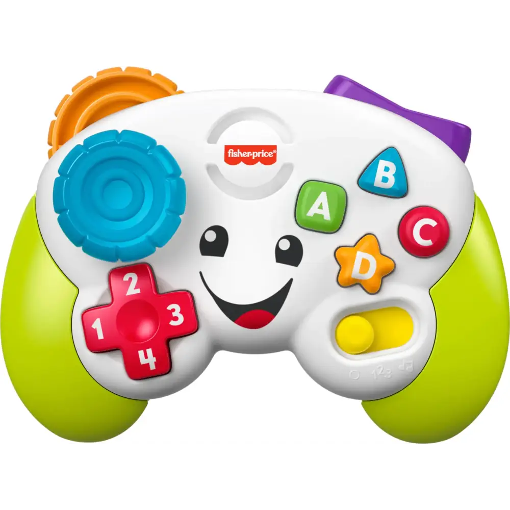 Fisher-Price Baby & Toddler Toy Laugh & Learn Game & Learn Controller Green Pretend Video Game with Music & Lights