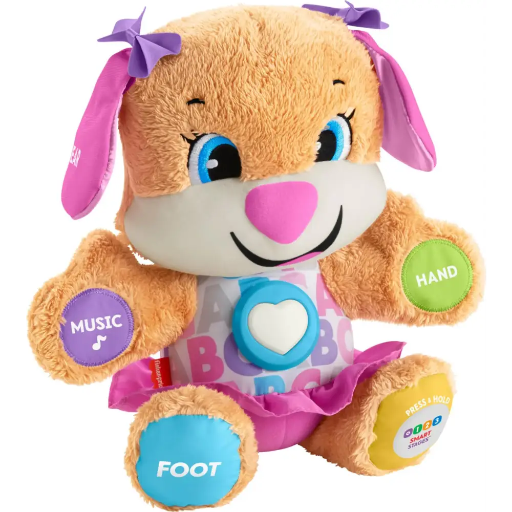 Fisher-Price Baby & Toddler Toy Laugh & Learn Smart Stages Sis Musical Plush with Lights & Phrases for Infants Ages 6+