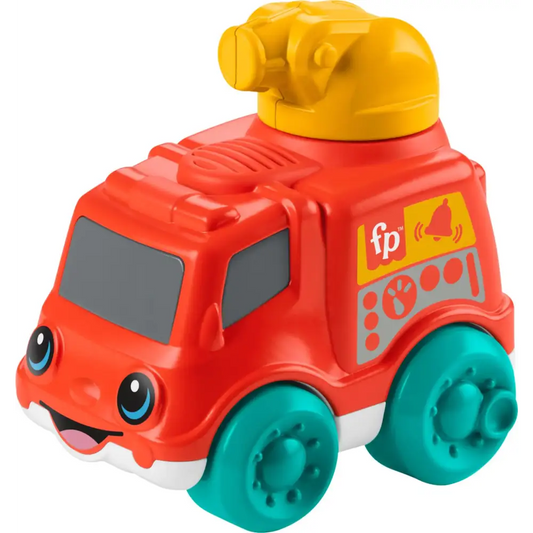 Fisher-Price Baby Toy Chime & Ride Fire Truck Push-Along Vehicle with Fine Motor Activities for Infants Ages 6+ Months