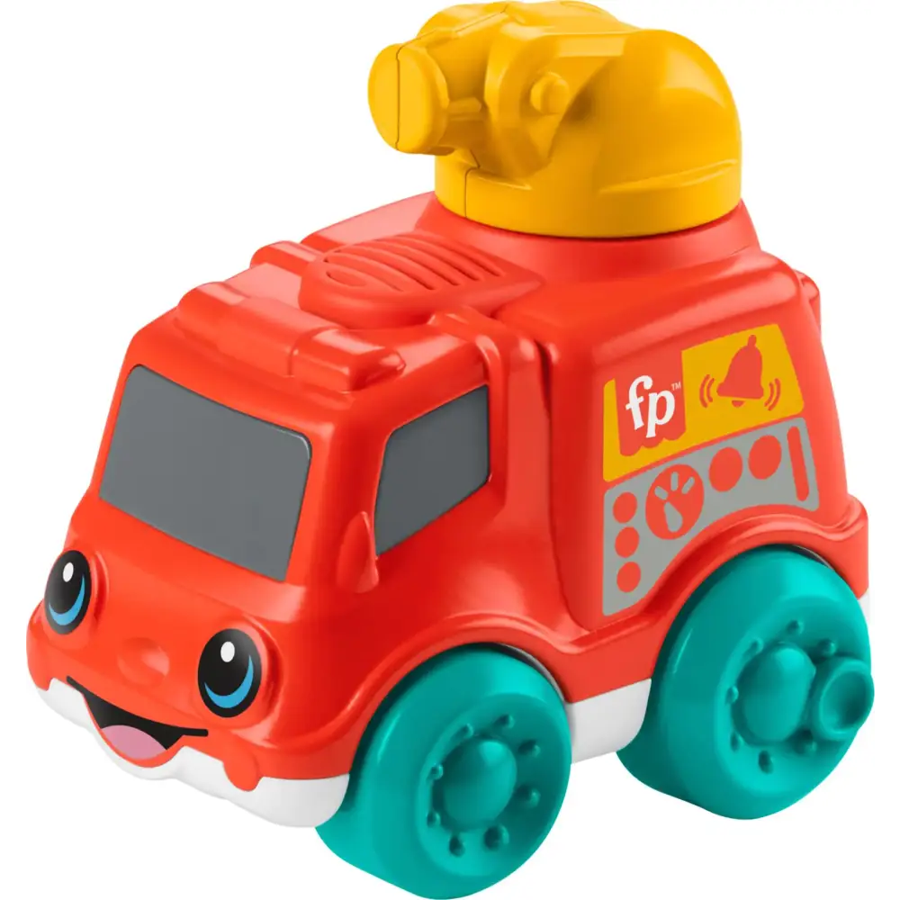Fisher-Price Baby Toy Chime & Ride Fire Truck Push-Along Vehicle with Fine Motor Activities for Infants Ages 6+ Months