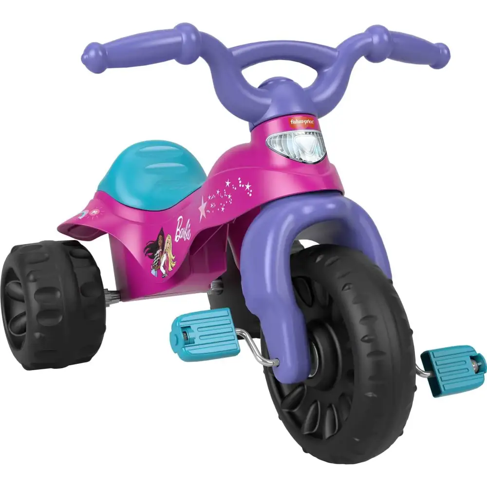 Fisher-Price Barbie Toddler Tricycle Tough Trike Toy Bike with Handlebar Grips & Storage for Preschool Kids Ages 2+