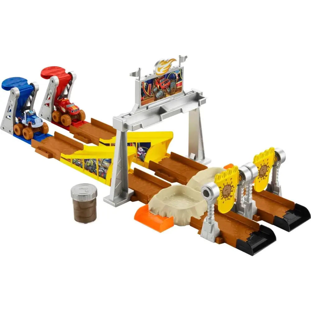 Fisher-Price Blaze and the Monster Machines Toy Cars Playset Mud Pit Race Track with Blaze Crusher & Slime for Kids