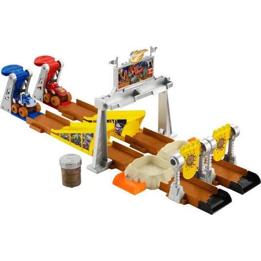 Fisher-Price Blaze and the Monster Machines Toy Cars Playset Mud Pit Race Track with Blaze Crusher & Slime for Kids