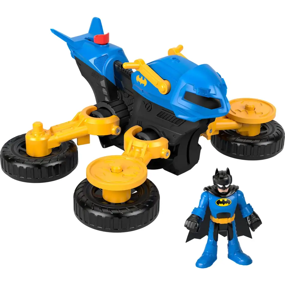 Fisher-Price Imaginext DC Super Friends Batman Toy Figure and Transforming Batcycle for Pretend Play Kids Ages 3+ Years