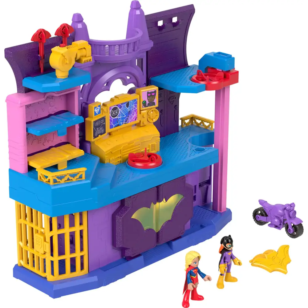 Fisher-Price Imaginext DC Super Friends Toy Batgirl Hero Hideout Playset with 2 Figures & 5 Accessories for Pretend
