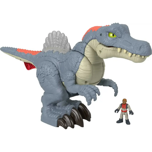 Fisher-Price Imaginext Jurassic World Dinosaur Toy Ultra Snap Spinosaurus Lights Sounds & Chomping Action for Preschool
