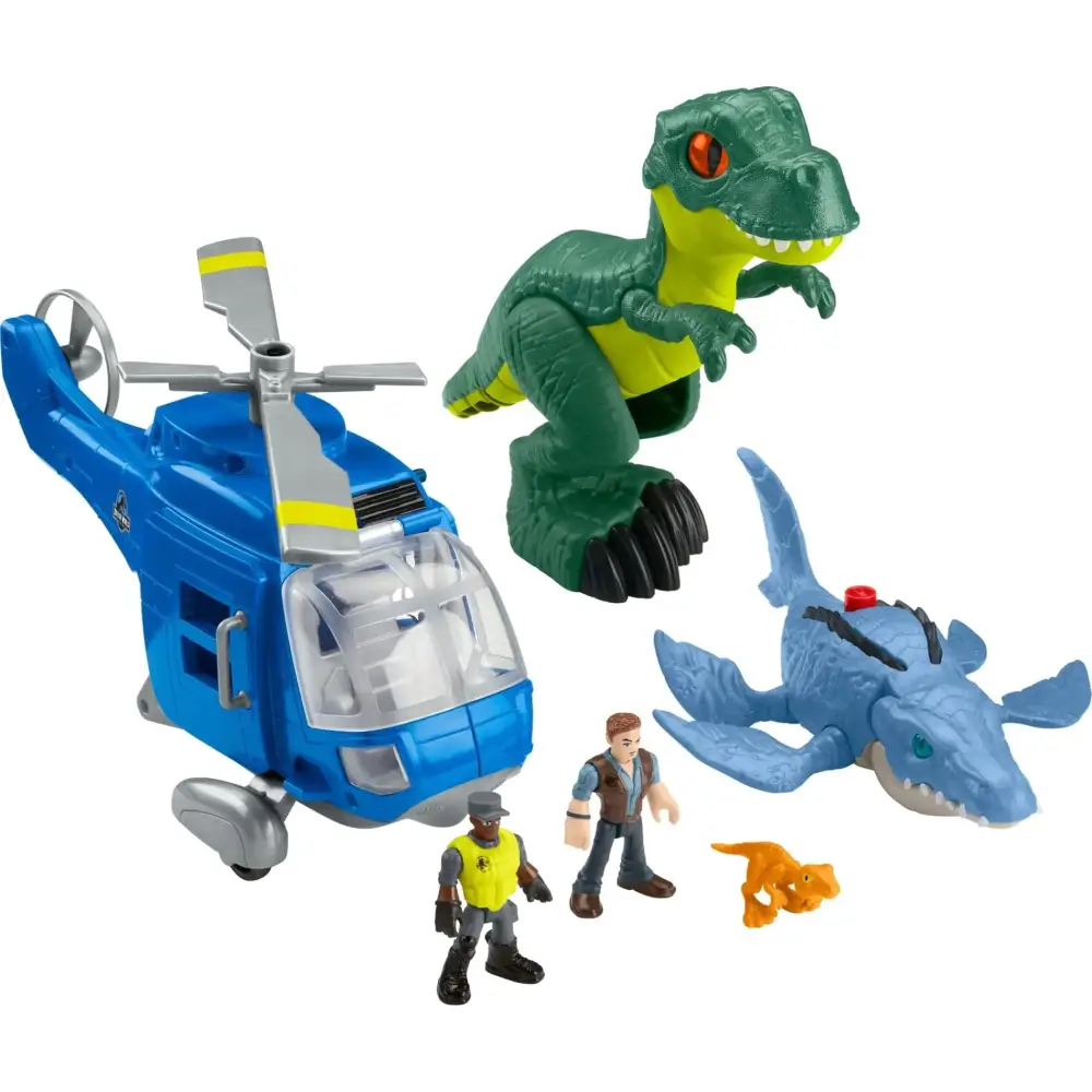 Fisher-Price Imaginext Jurassic World Dinosaur Toys Dino Chopper with 3 Dinosaurs and Owen Grady Figure for Preschool