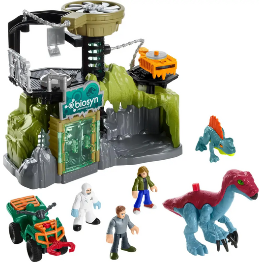 Fisher-Price Imaginext Jurassic World Toy Dinosaur Lab Playset Owen Grady Maisie & Dr. Grant Figures for Preschool Kids