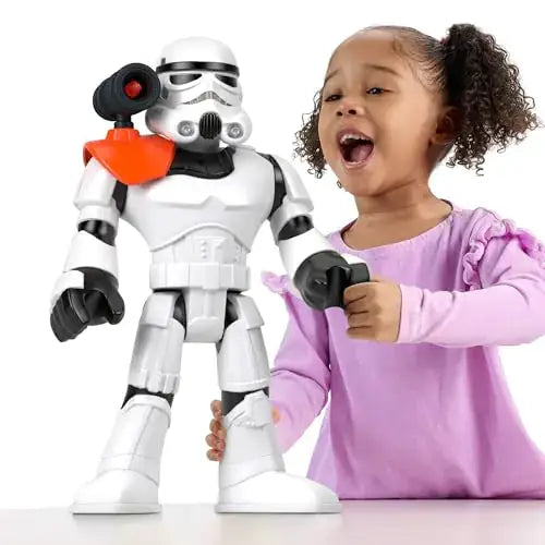 Fisher-Price Imaginext Star Wars Toy Stormtrooper XXL Figure 16+ Inch Tall Poseable Character with Launcher for Kids